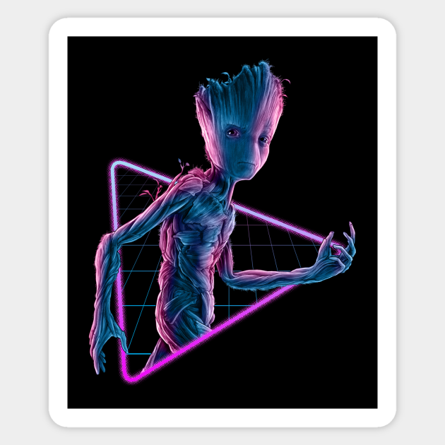 Groot Retro Groot Sticker TeePublic